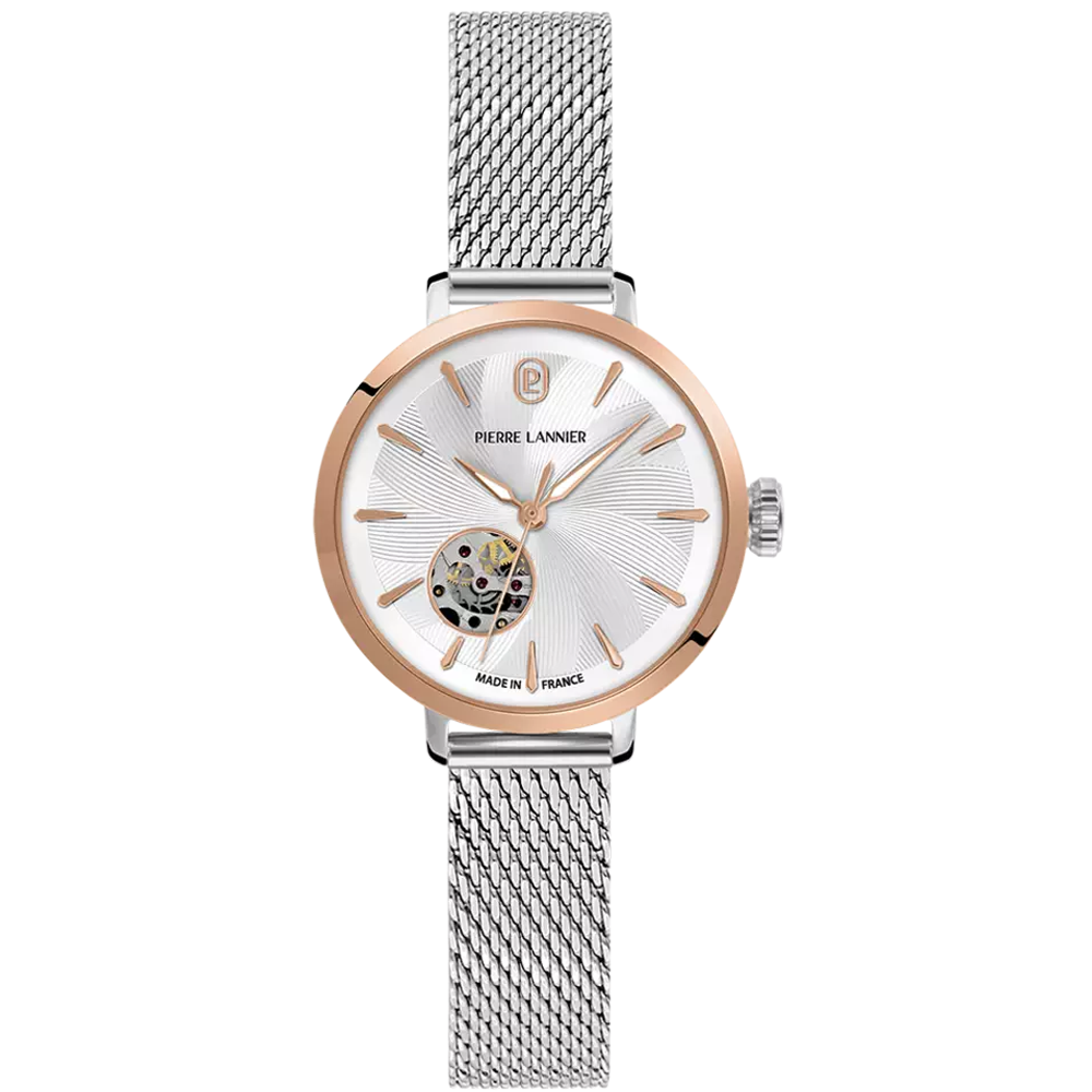 Montre Femme Pierre Lannier SOLINE, automatique, acier bicolore et bracelet milanais 138F921
