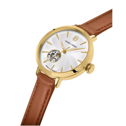 Montre Femme Pierre Lannier Soline 139L524 Automatique Dorée Cuir Brun