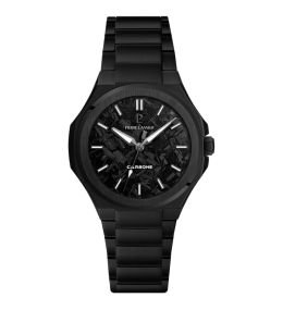Montre Homme Pierre Lannier GRAPHITE en acier PVD noir et cadran carbone 202K489