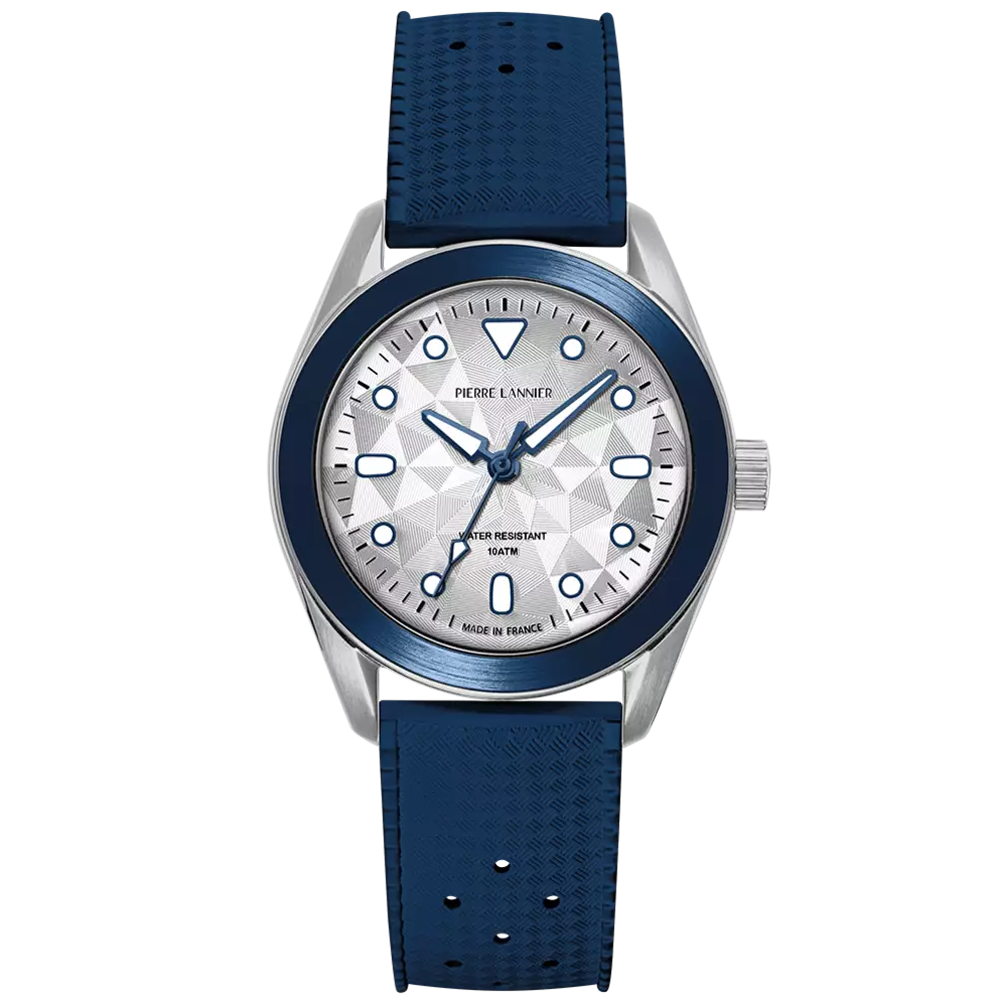 Montre Mixte Pierre Lannier X ATM, BORA en acier et caoutchouc FKM et cadran argenté 207K126
