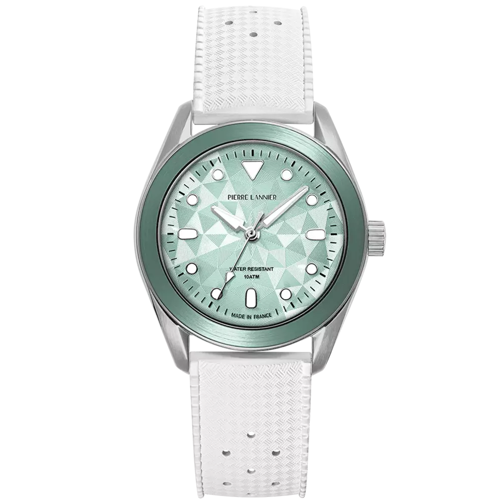 Montre Mixte Pierre Lannier X ATM, BORA en acier et caoutchouc FKM et cadran vert 207K171