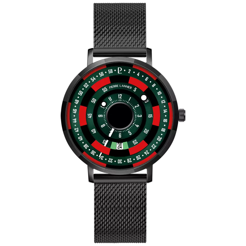 Montre Homme Pierre Lannier BLACKJACK, acier PVD et cadran noir 254D499