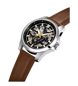 Montre Homme Pierre Lannier Skeletom 304G134 Automatique Cuir Brun