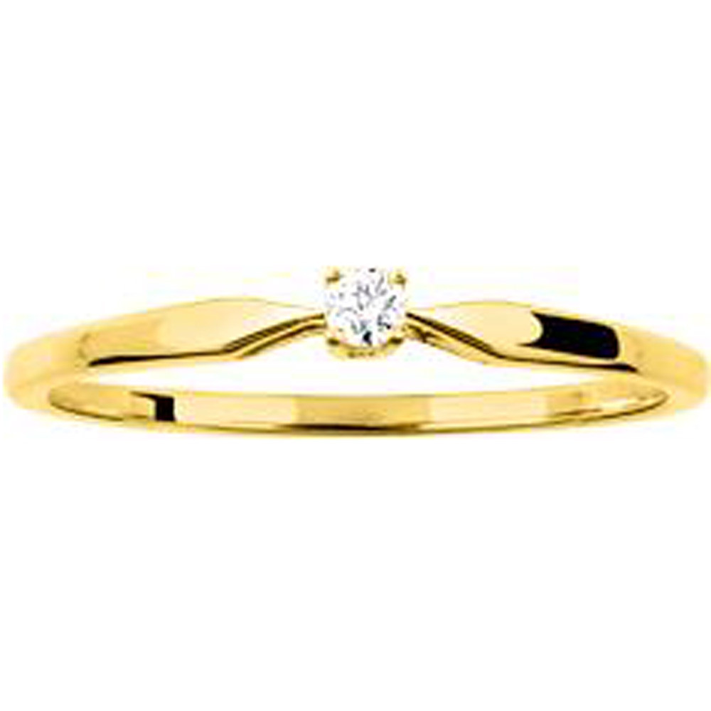 Bague or jaune 375/1000 et diamant 0,04 carat, taille brillant by Stauffer