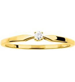 Bague or jaune 375/1000 et diamant 0,04 carat, taille brillant by Stauffer