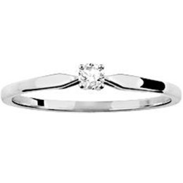 Bague or gris 375/1000 et diamant 0,08 carat, taille brillant by Stauffer