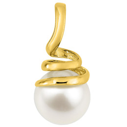 Pendentif or jaune 375/1000, Perle de culture de 6,5 mm by Stauffer