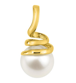 Pendentif or jaune 375/1000, Perle de culture de 6,5 mm by Stauffer