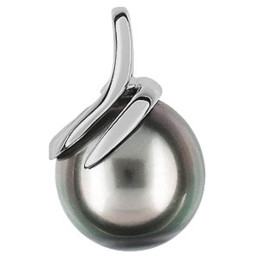 Pendentif or gris 375/1000, Perle de Tahiti de 8,00 mm by Stauffer