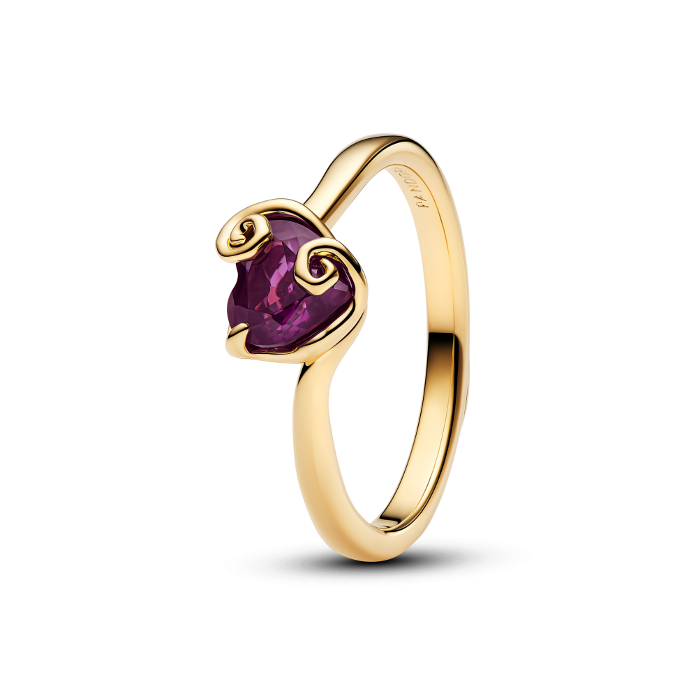Bague Pandora Disney The Nightmare Before Christmas Sally Cœur Violet en métal doré or jaune 585/1000, 164734C01
