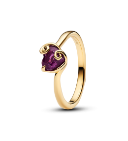 Bague Pandora Disney The Nightmare Before Christmas Sally Cœur Violet en métal doré or jaune 585/1000, 164734C01