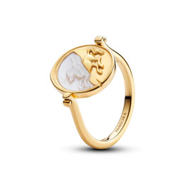Bague Pandora médaillon réversible Pégase en métal doré or jaune 585/1000, 164812C01