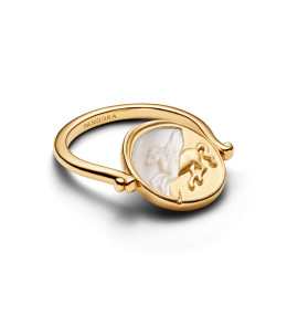Bague Pandora Médaillon Réversible Pégase Or 14K (164812C01)