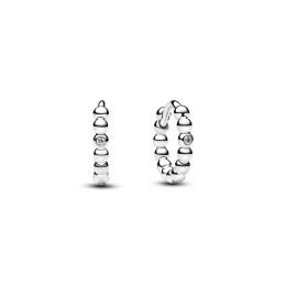 Boucles d'oreilles créoles Pandora Huggie perlées et scintillantes en argent 925/1000 294823C01