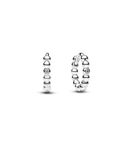 Boucles d'oreilles créoles Pandora Huggie perlées et scintillantes en argent 925/1000 294823C01