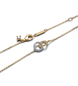 Collier Pandora Cercles Entrelacés Bicolores Or & Argent 45cm (364825C01-45)