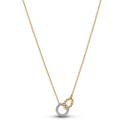 Collier Pandora signature cercles entrelacés en argent 925/1000 métal doré or jaune 585/1000 364825C01-45
