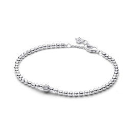 Bracelet Pandora rivière boule et pierre scintillante en argent 925/1000, 594822C01