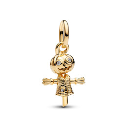 Charm pendentif Pandora épouventail citrouille en métal doré or jaune 585/1000 764770C01