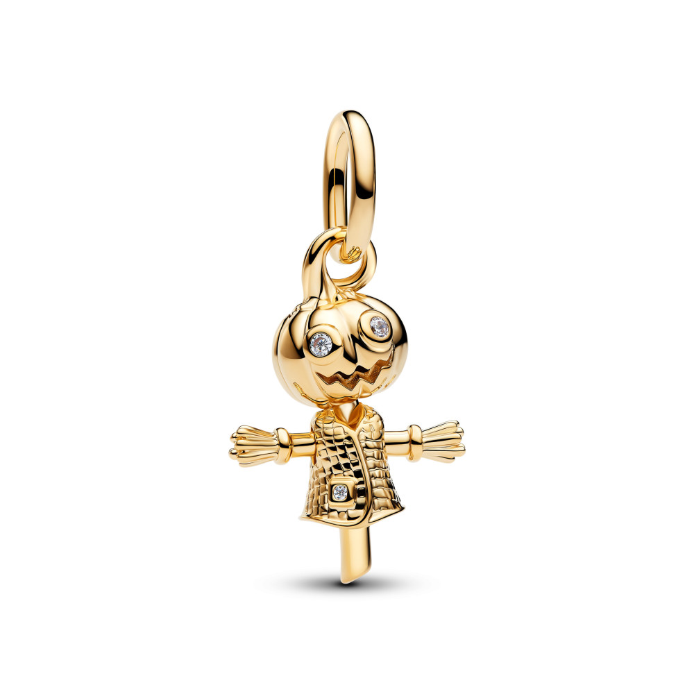 Charm pendentif Pandora épouventail citrouille en métal doré or jaune 585/1000 764770C01