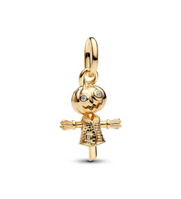 Charm pendentif Pandora épouventail citrouille en métal doré or jaune 585/1000 764770C01