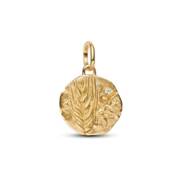 Charm médaillon Pandora motif de blé en métal doré or jaune 585/1000 764804C01
