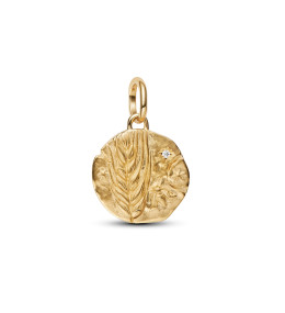 Charm médaillon Pandora motif de blé en métal doré or jaune 585/1000 764804C01