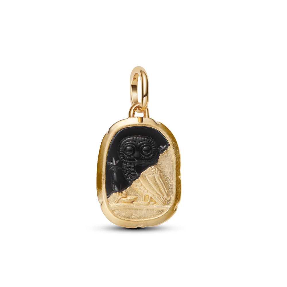 Charm médaillon Pandora Chouette en métal doré or jaune 585/1000 764805C01