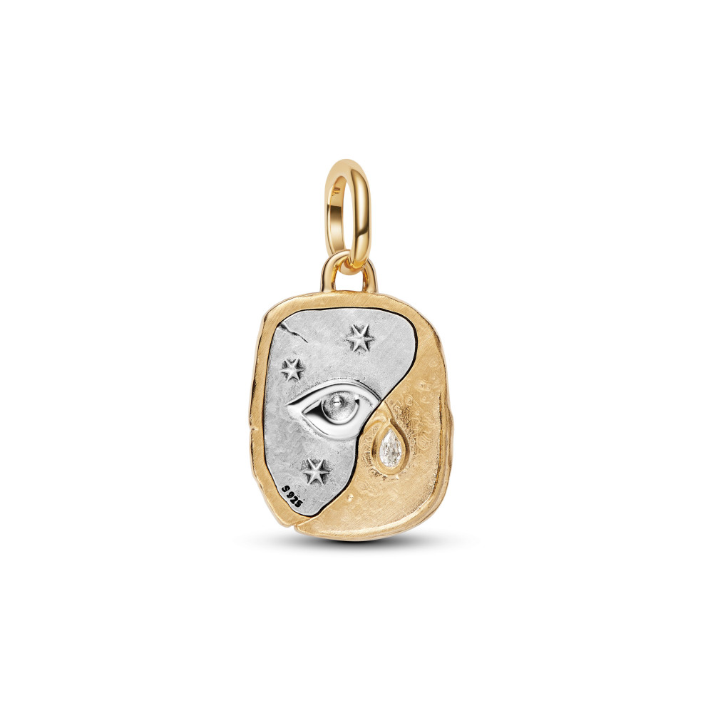 Charm médaillon Pandora oeil protecteur ancien en argent 925/1000 et métal doré or jaune 585/1000 764808C01