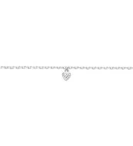 Chevillère argent 925/1000, motif coeur pavage en oxydes de zirconium by Stauffer