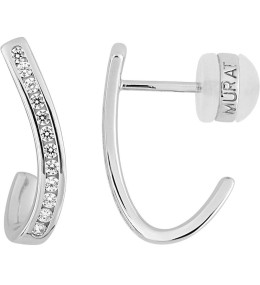 Boucles d'oreilles Aube Murat Paris en argent 925/1000 et oxydes de zirconium 305328.1