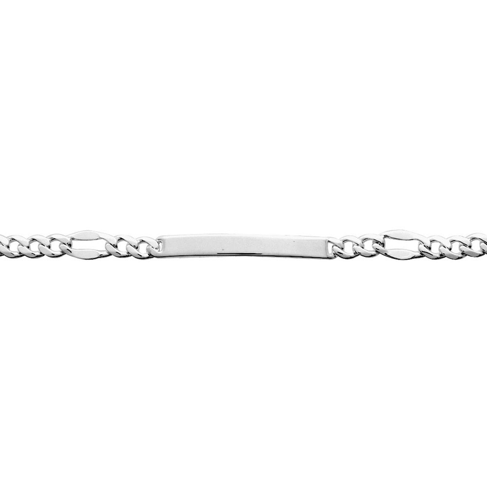 Bracelet Gourmette argent 925/1000, mailles fantaisie alternées 1+3, largeur 4 mm, by Stauffer