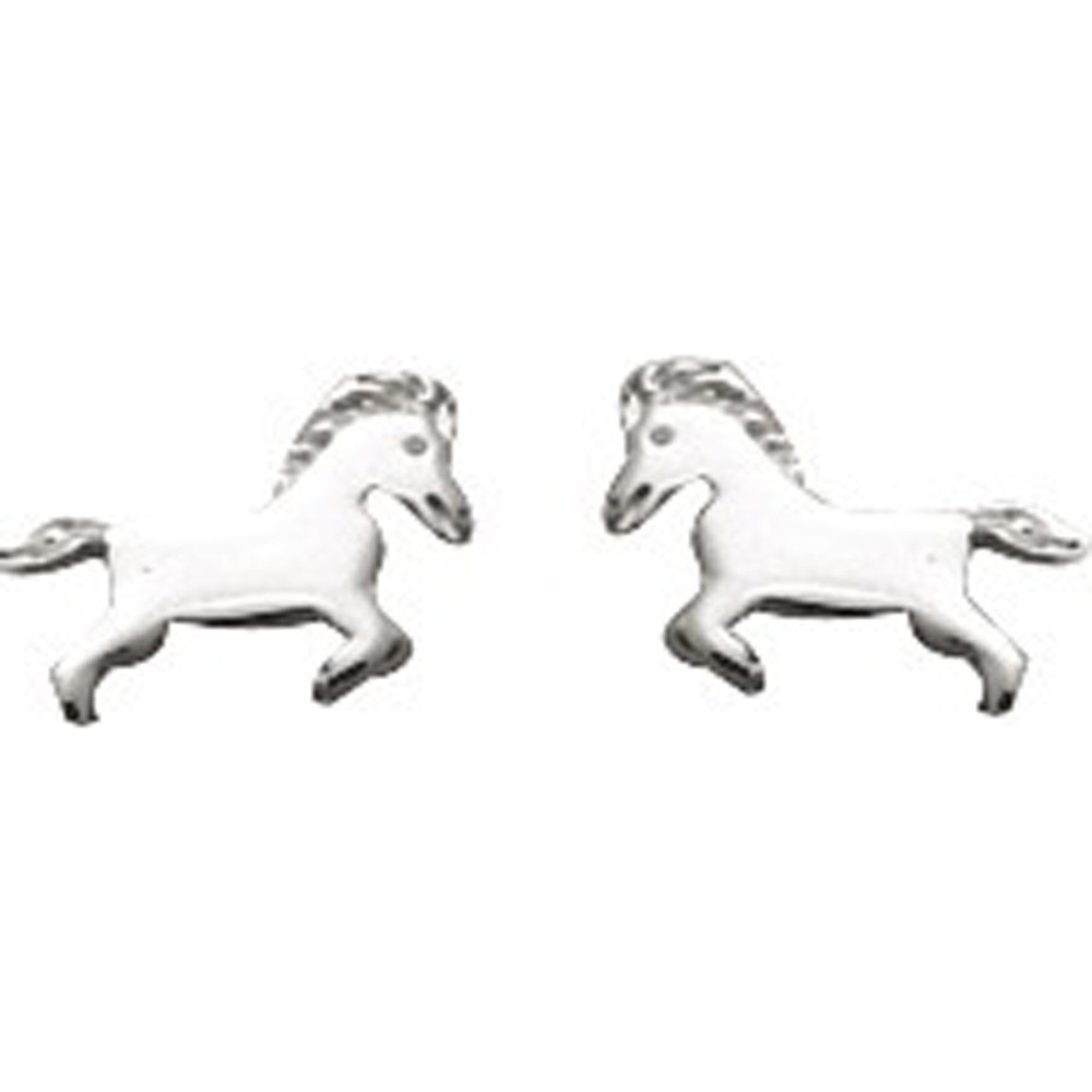 Boucles d'oreilles argent 925/1000, cheval by Stauffer
