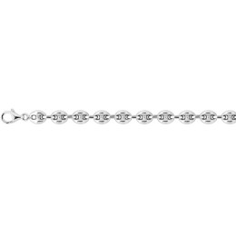 Bracelet argent 925/1000, mailles grain de café, largeur 6,50 mm, longueur 18 cm by Stauffer