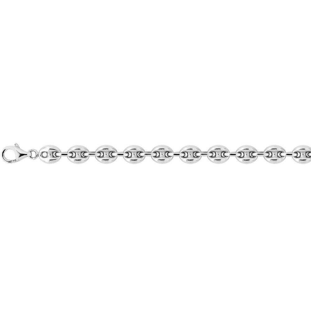 Bracelet argent 925/1000, mailles grain de café, largeur 6,50 mm, longueur 18 cm by Stauffer