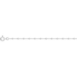 Bracelet argent 925/1000, mailles forçat + boules, longueur 18 cm by Stauffer