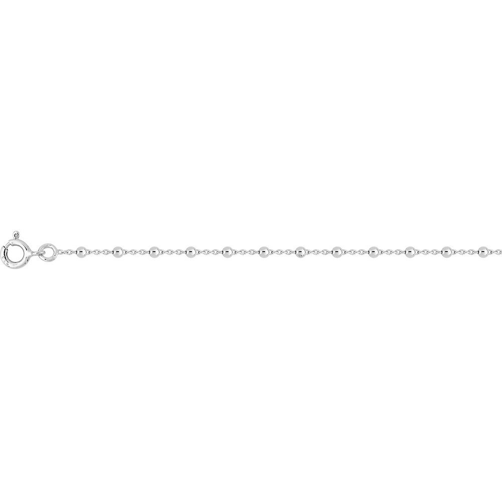 Bracelet argent 925/1000, mailles forçat + boules, longueur 18 cm by Stauffer