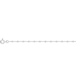 Bracelet argent 925/1000, mailles forçat + boules, longueur 18 cm by Stauffer