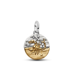 Charm Pandora Talisman zodiaque Scorpion en argent 925/1000 et métal doré or jaune 585/1000 764985C01