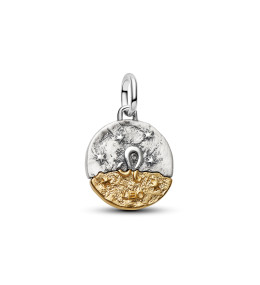 Charm Médaillon Pandora Zodiaque Lion Bicolore (764994C01)