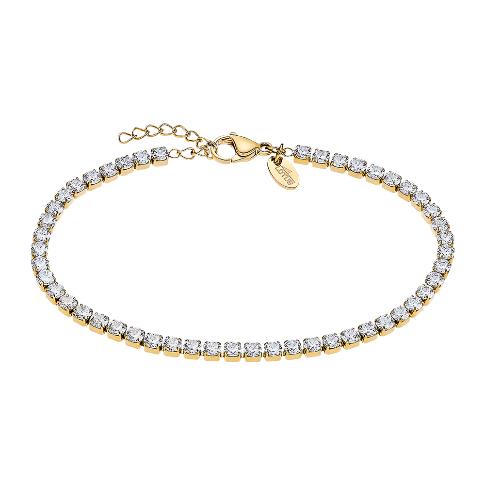 Bracelet Femme, Lotus Style, Urban woman, Acier PVD jaune et cristaux, LS2341-2/2