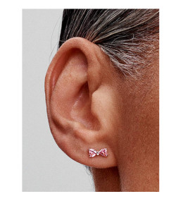 Boucles d'oreilles Femme Pandora Nœud Rose Scintillant Argent (293505C01)