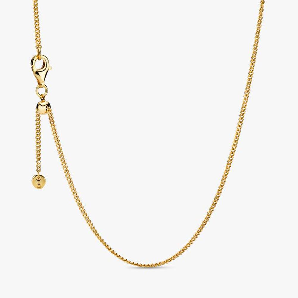 Collier Pandora mailles gourmette en métal doré or jaune 585/1000 368638C00-60