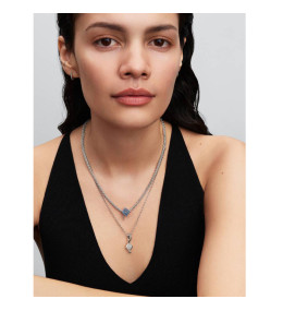 Collier Femme Pandora Maille Queue de Renard Fermoir Pavé Argent (394463C01-45)