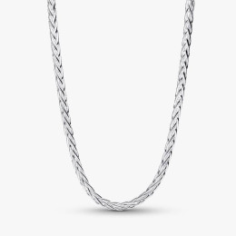 Collier Femme Pandora Maille Queue de Renard Fermoir Pavé Argent (394463C01-45)