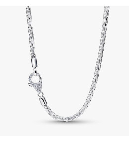 Collier Pandora maille queue de renard fermoir pavé en argent 925/1000 394463C01-45