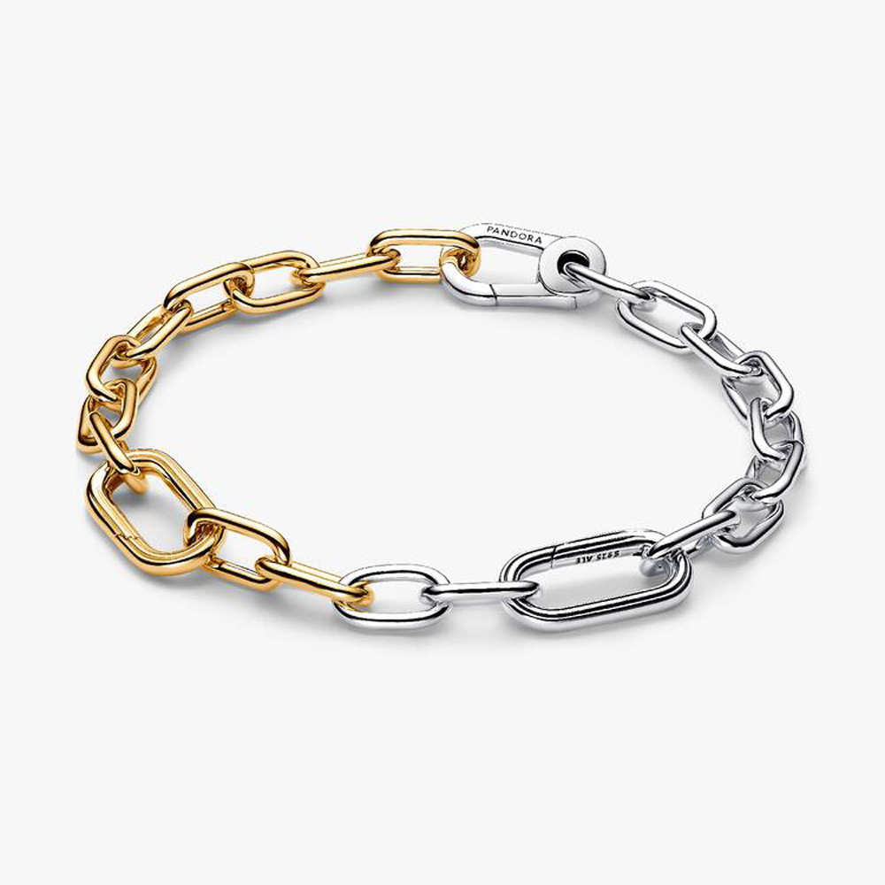 Bracelet Pandora ME links à maillons ouvrables , en argent 925/1000 et métal doré or jaune 585/1000, 563689C00