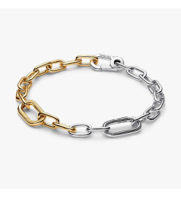 Bracelet Pandora ME links à maillons ouvrables , en argent 925/1000 et métal doré or jaune 585/1000, 563689C00