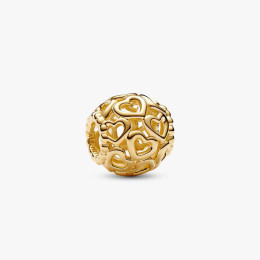 Charm Pandora coeur ajouré en métal doré or jaune 585/1000 760964C00