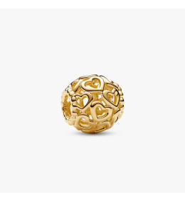 Charm Pandora coeur ajouré en métal doré or jaune 585/1000 760964C00